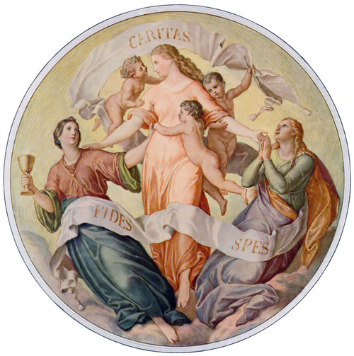 Gemälde Julius Schnorr von Carolsfeld: Glaube, Liebe, Hoffnung